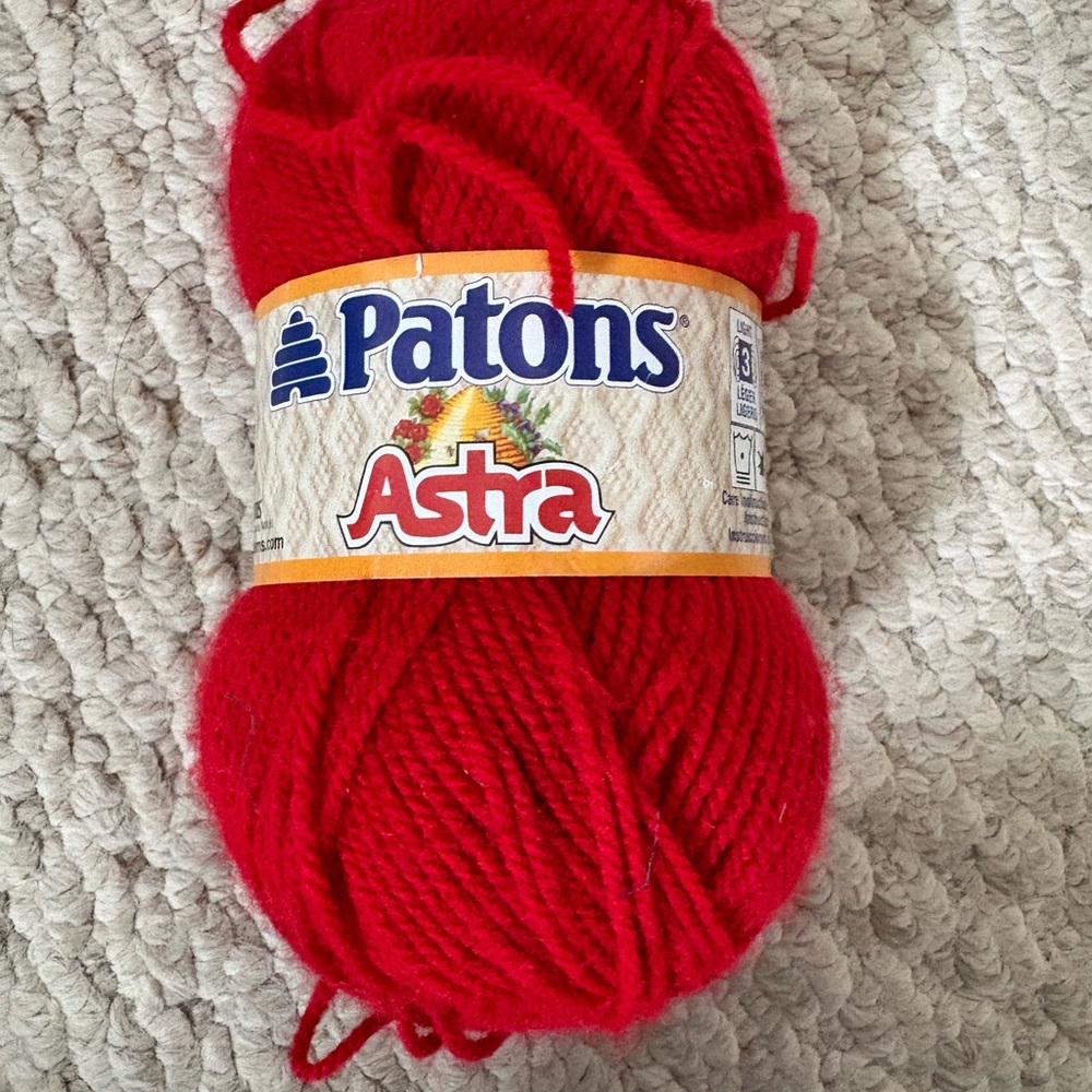 Patons Astra Soft Red Yarn Ball